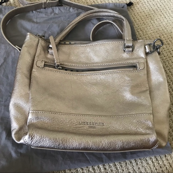 Liebeskind Berlin Gold Metallic Crossbody Purse Handbag Tote - Picture 3 of 13